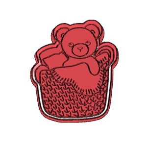 Bear In Basket Cookie Cutter