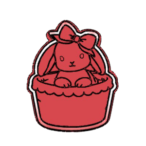 Bunny In Basket Cookie Cutter