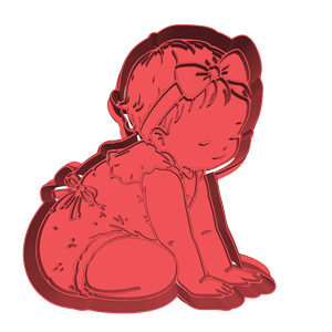 Sitting Baby Girl Cookie Cutter
