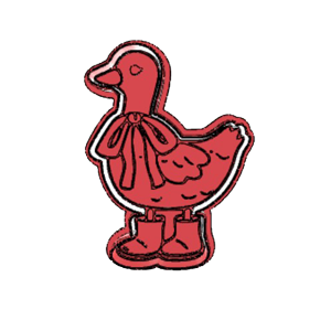 Goose with Boots and Bow Cookie Cutter
