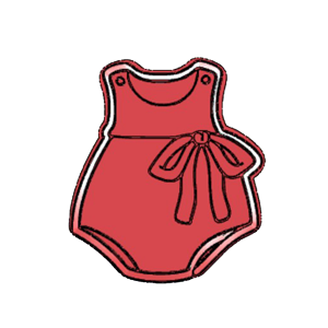 Girly Bow Romper Cookie Cutter