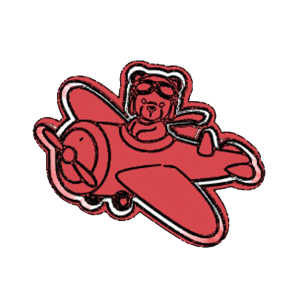 Bear in Aero Plane Cookie Cutter