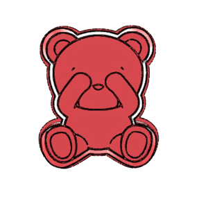 Bear Cant Look Cookie Cutter