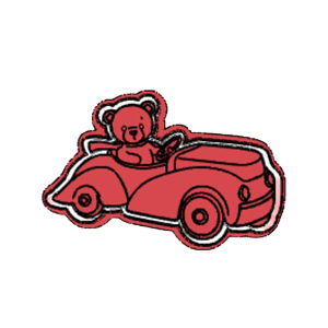 Bear Driving Car Cookie Cutter