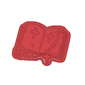 Open Bible with Rosary Cookie Cutter