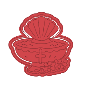 Baptism Shell Font Cookie Cutter