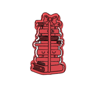 Ribbon Book Stack Cookie Cutter