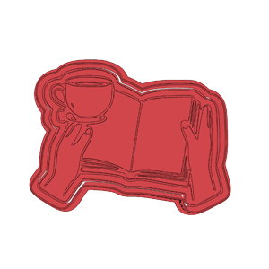 Reading Book With Coffee Cookie Cutter