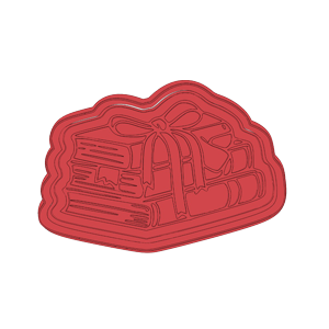 Gift Wrapped Book Stack Cookie Cutter