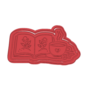 Open Book with Coffee Cookie Cutter
