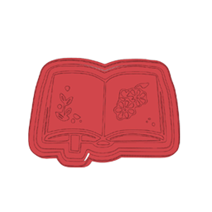 Open Floral Book Cookie Cutter
