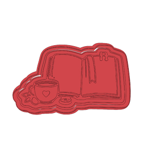 Open Book with Coffee Cookie Cutter