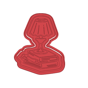 Reading Lamp on Books Cookie Cutter