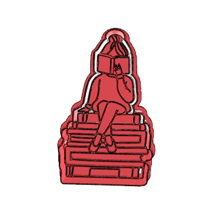 Girl Sitting On Book Stack Cookie Cutter