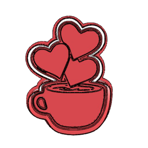 Coffee Cup with Hearts Cookie Cutter
