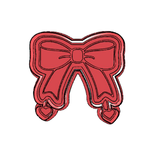 Coquette Bow with Heart Charms Cookie Cutter