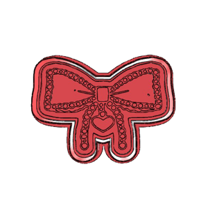 Beaded Bow with Heart Charm Cookie Cutter