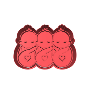 Triplet Baby Cookie Cutter