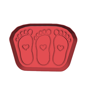 Triplet Baby Feet Cookie Cutter