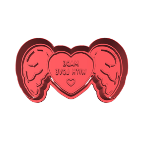 Made With Love Heart Wings Cookie Cutter