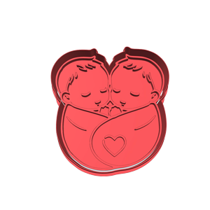 Twin Boys Swaddled Cookie Cutter