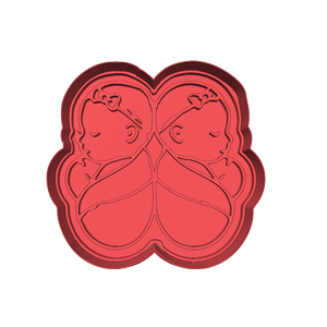 Twin Girls Swaddled Cookie Cutter