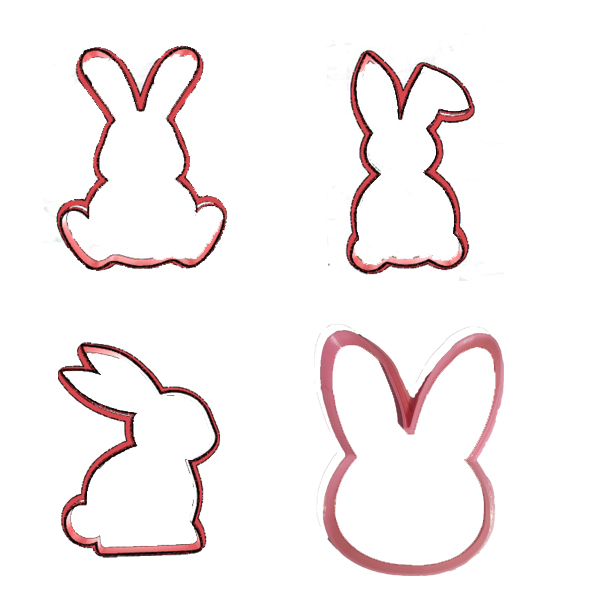 Easter Bunny Cookie Cutter Set (4 Piece)