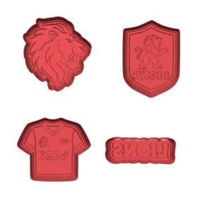 Lions Rugby Cookie Cutter Set (4 Piece)