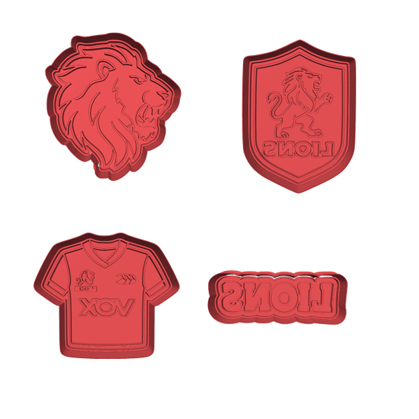 Lions Rugby Cookie Cutter Set (4 Piece)