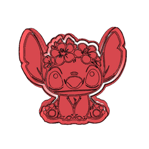 Stitch with Floral Headband Cookie Cutter