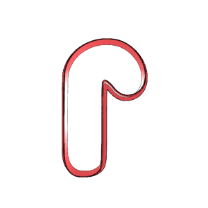 Chubby Candy Cane Cookie Cutter