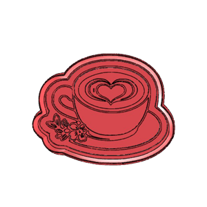 Heart Latte Coffee Cup Cookie Cutter