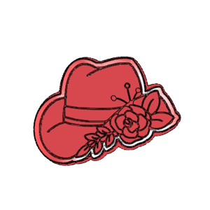 Floral Cowboy Hat Cookie Cutter