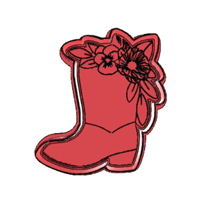 Floral Cowgirl Boot Cookie Cutter