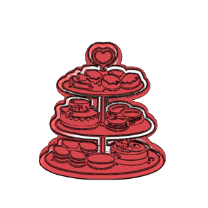 Filled Cake Stand Cookie Cutter