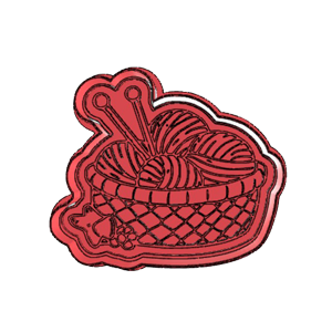 Knitting Basket Cookie Cutter