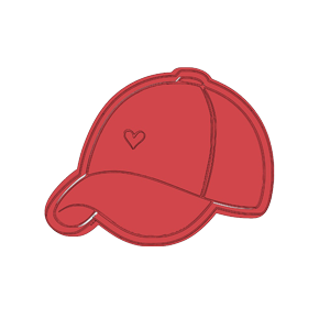 Heart Baseball Cap Cookie Cutter
