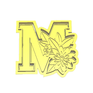 Floral M Cookie Cutter