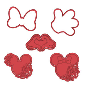 Mickey and Minnie Mouse Cookie Cutter Set (5 Piece)