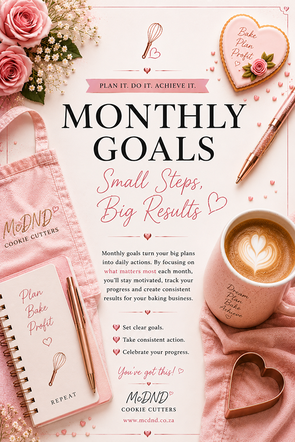 Monthly Goals Worksheet for Home Bakers