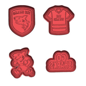 Shark Rugby Cookie Cutter Set (4 Piece)