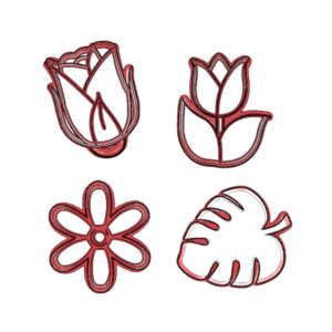 Botanical Flower Cookie Cutter Set (4 Piece)