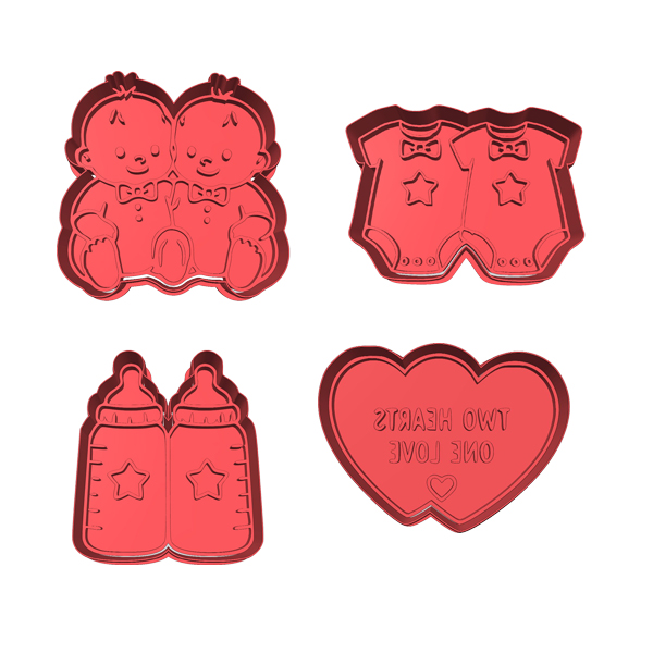 Twins Baby Cookie Cutter Set (4 Piece)
