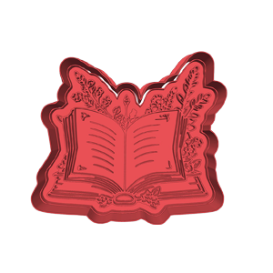Open Floral Book Cookie Cutter