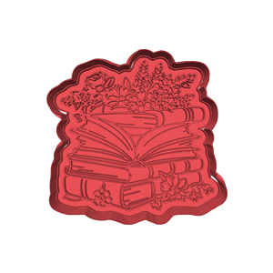 Floral Books Cookie Cutter