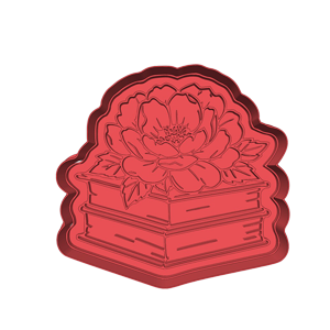 Rose on Books Cookie Cutter