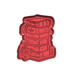High Book Pile Cookie Cutter
