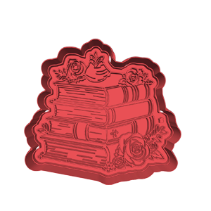 Books and Flowers Cookie Cutter