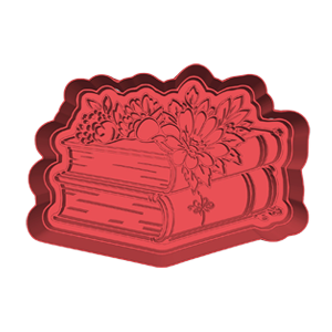 Flowers and Books Cookie Cutter