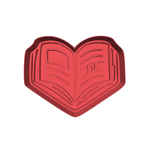 Open Heart Shaped Book Cookie Cutter
